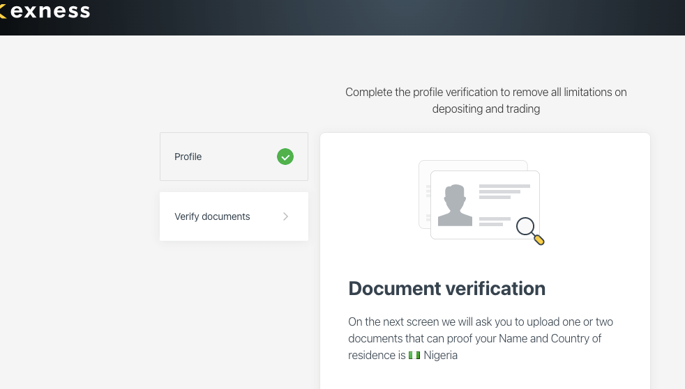 Exness Document Verification