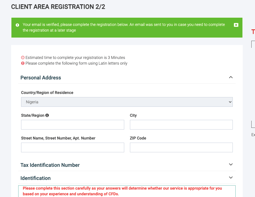Tickmill Account Registration