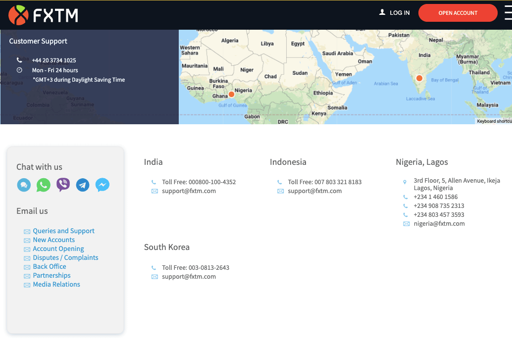 FXTM Nigeria address in lagos