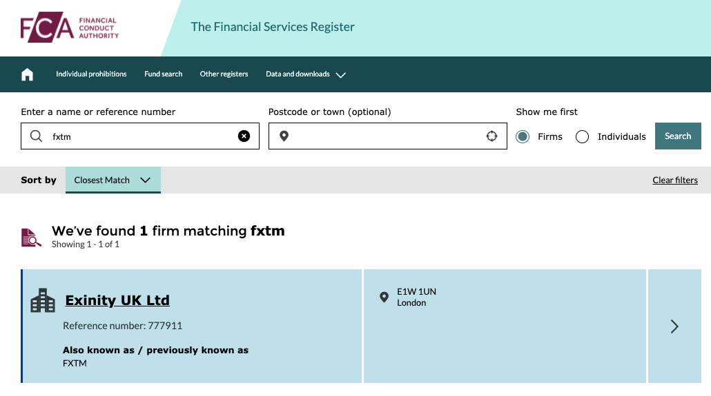FXTM FCA UK regulation
