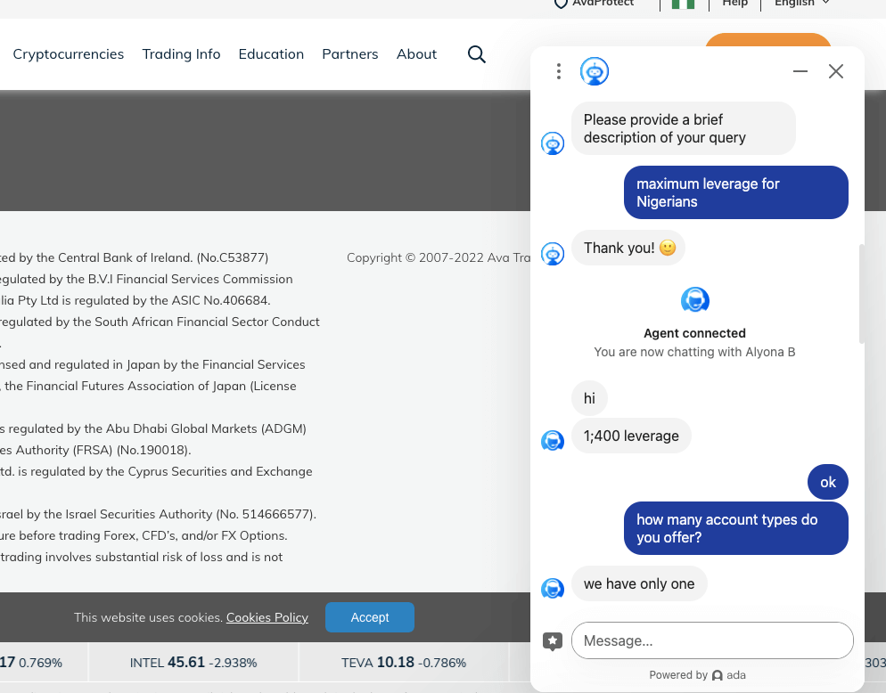AvaTrade Nigeria Online Support