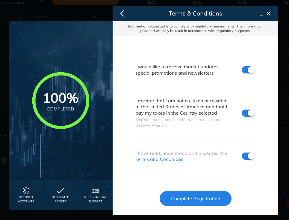 AvaTrade Account Registration